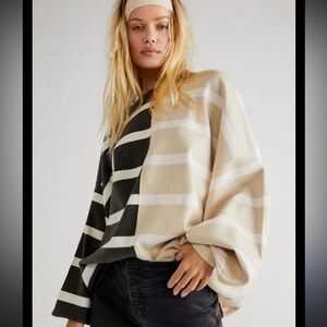 FREE PEOPLE Uptown Stripe Pullover Sweater